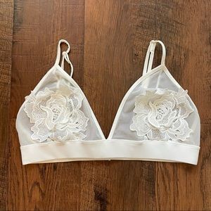 MEGAN slip over pretty floral appliqué bra